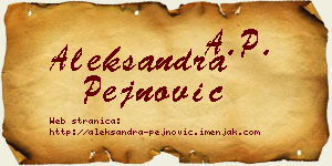Aleksandra Pejnović vizit kartica